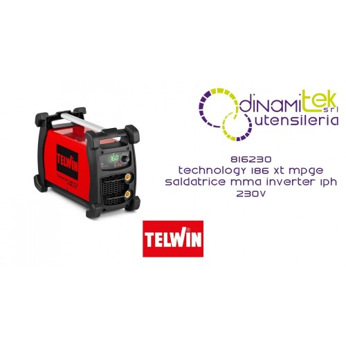 TELWIN 816230 TECHNOLOGY 186 XT MPGE SALDATRICE MMA INVERTER 1PH 230V Dinamitek 1