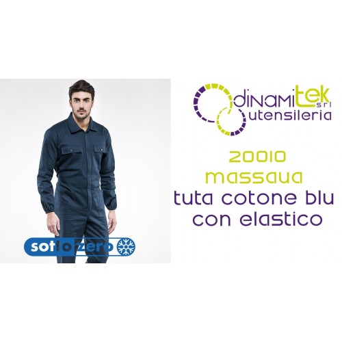 SOTTOZERO 20010 MASSAUA TUTA COTONE BLU CON ELASTICO Dinamitek 1