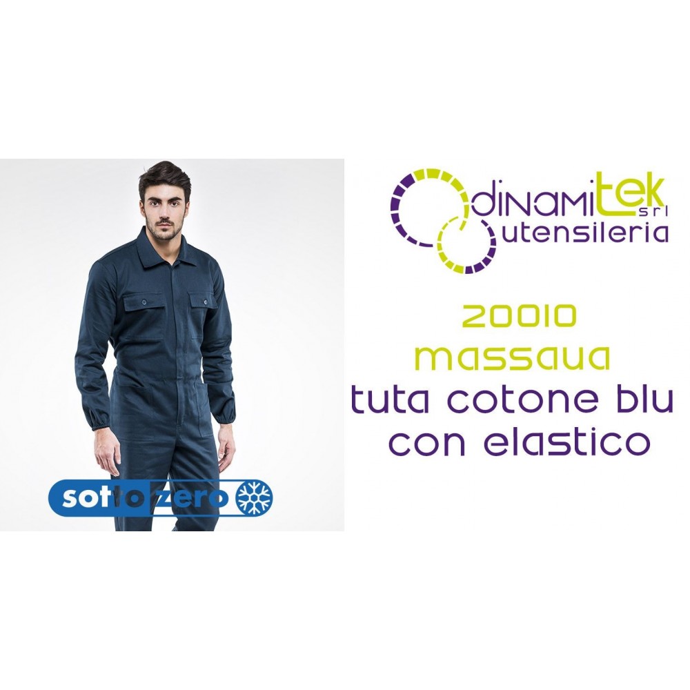 SOTTOZERO 20010 MASSAUA TUTA COTONE BLU CON ELASTICO Dinamitek 1
