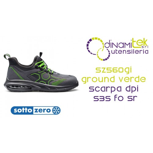 SOTTOZERO SZ560G GROUND GRIGIO VERDE SCARPA ANTINFORTUNISTICA S3S FO SR Dinamitek 1