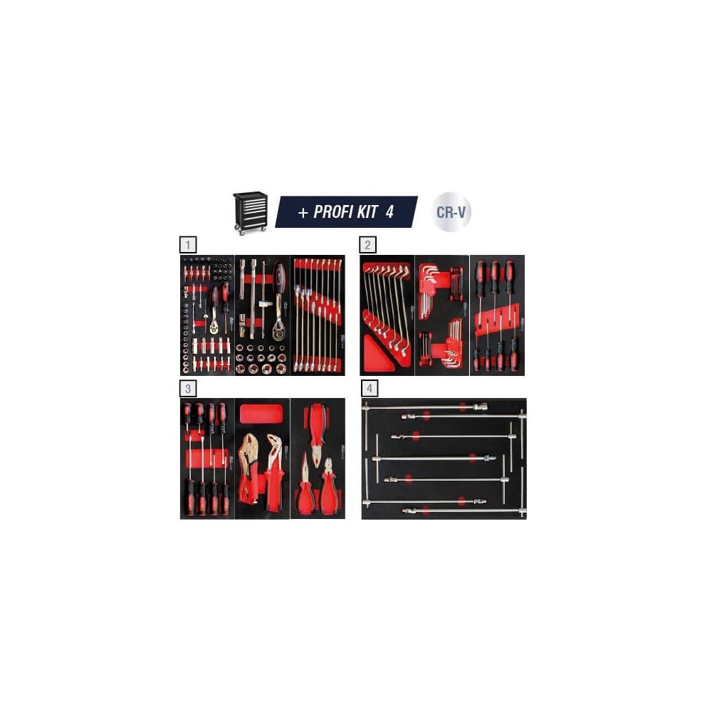 05.088.87X CARRELLO 6 CASSETTI + KIT PROFI/4 SPIN MARCO TOOLS Dinamitek 2
