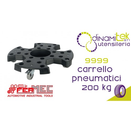FERMEC 9999 CARRELLO PER MOVIMENTARE PNEUMATICI 200 KG Dinamitek 1