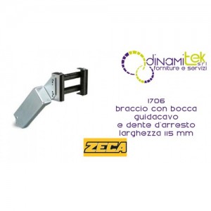 1706 BRACCIO CON BOCCA GUIDA CAVO E DENTE D'ARRESTO LARGHEZZA 115 mm ZECA Dinamitek 1