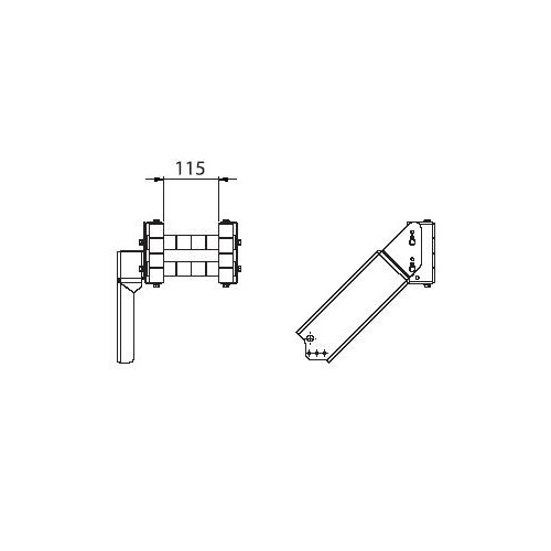 1706 BRACCIO CON BOCCA GUIDA CAVO E DENTE D'ARRESTO LARGHEZZA 115 mm ZECA Dinamitek 3