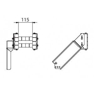 1706 BRACCIO CON BOCCA GUIDA CAVO E DENTE D'ARRESTO LARGHEZZA 115 mm ZECA Dinamitek 3