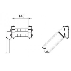 1707 BRACCIO CON BOCCA GUIDA CAVO E DENTE D'ARRESTO LARGHEZZA 145 mm ZECA Dinamitek 3