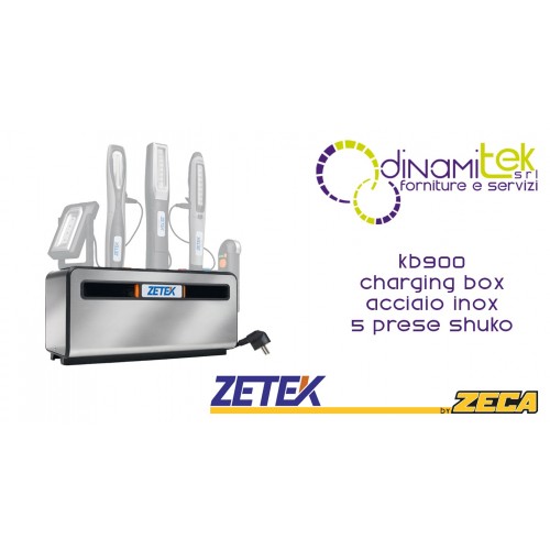 KB900 CHARGING BOX CON PARETI MAGNETICHE IN ACCIAIO INOX E 5 PRESE SCHUKO ZETEK Dinamitek 1