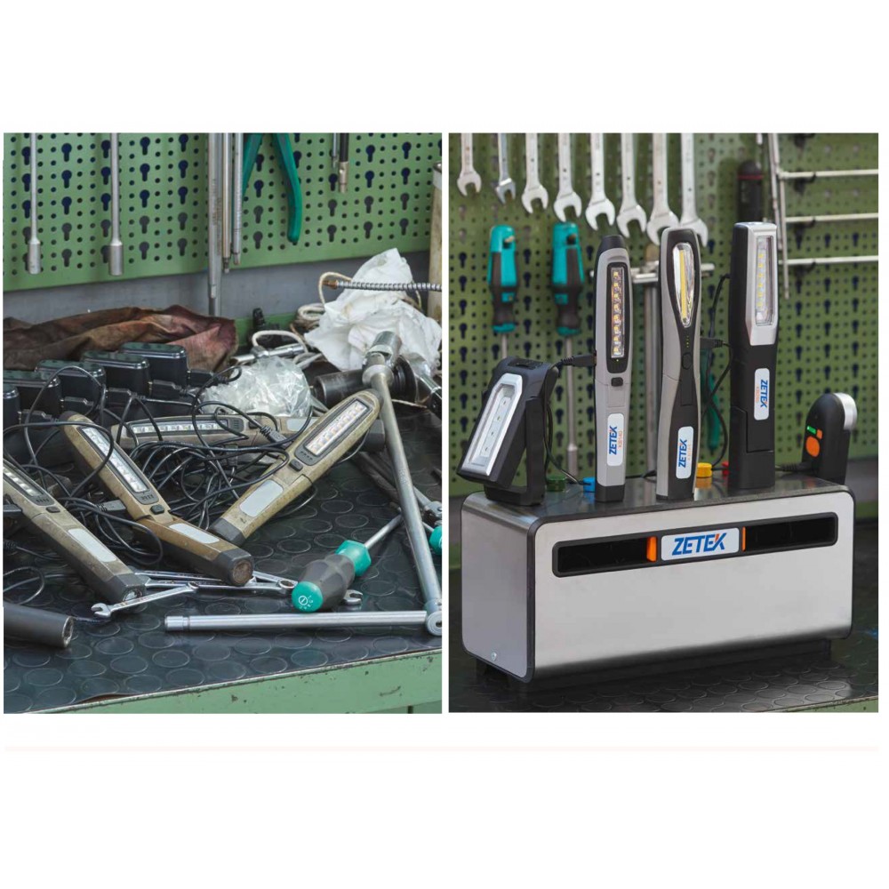 KB900 CHARGING BOX CON PARETI MAGNETICHE IN ACCIAIO INOX E 5 PRESE SCHUKO ZETEK Dinamitek 3