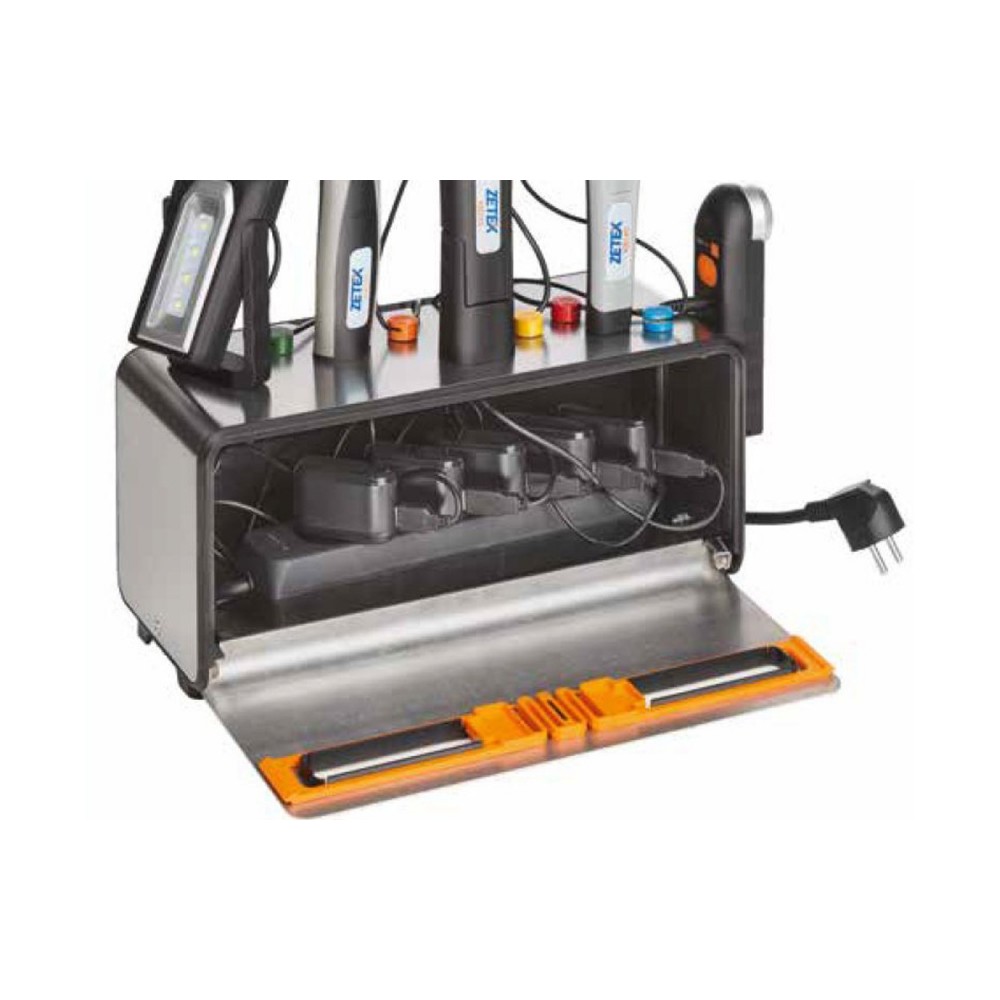 KB900 CHARGING BOX CON PARETI MAGNETICHE IN ACCIAIO INOX E 5 PRESE SCHUKO ZETEK Dinamitek 4