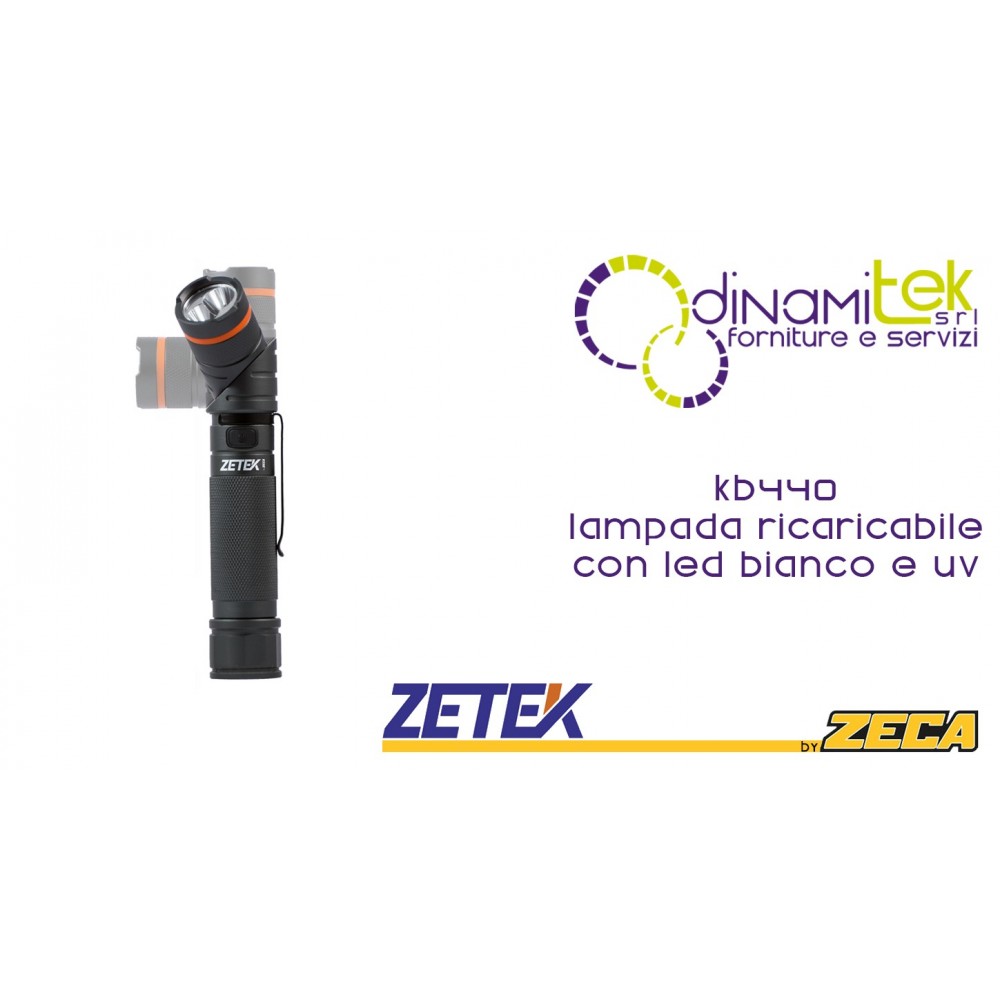 ZETEK KB440 LAMPADA RICARICABILE CON LED BIANCO-UV Dinamitek 1