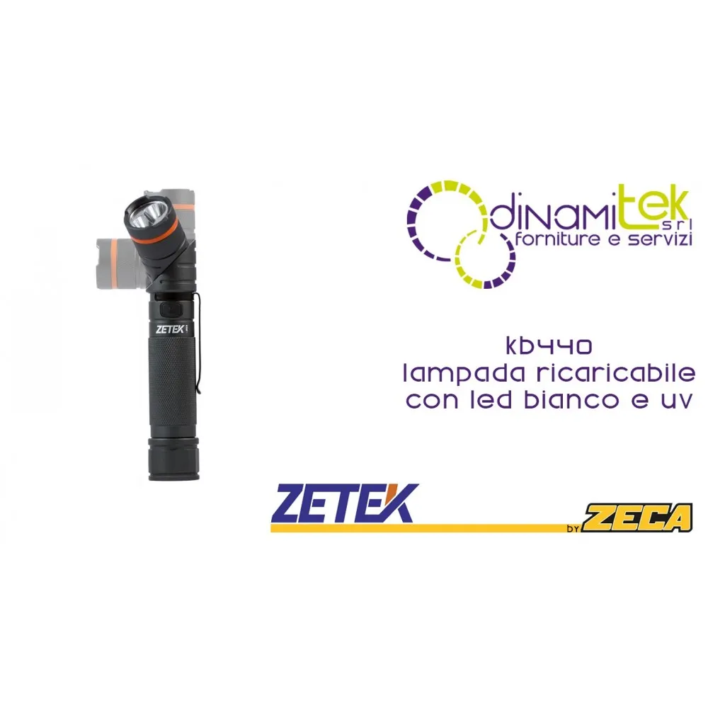 KB440 LAMPADA RICARICABILE CON LED BIANCO E UV ZETEK Dinamitek 1