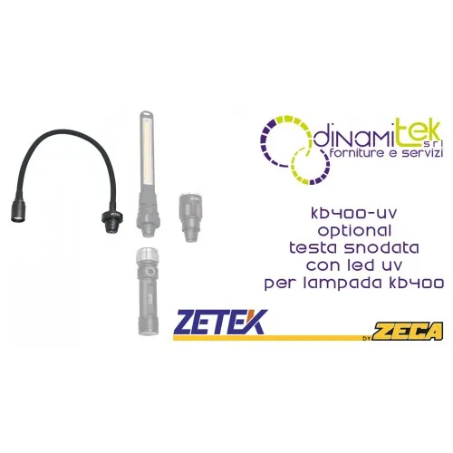 KB400-UV OPTIONAL LAMPADA RICARICABILE KB400 TESTA SNODATA CON LED UV ZETEK Dinamitek 1