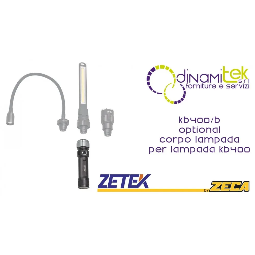 ZETEK KB400-B OPTIONAL CORPO LAMPADA RICARICABILE 3 TESTE Dinamitek 1