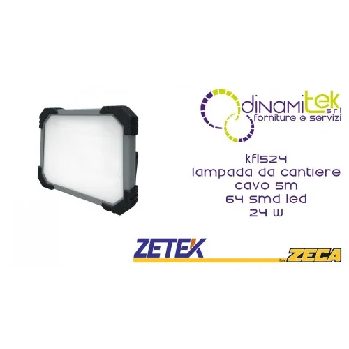 KFL524 LAMPADA DA CANTIERE A CAVO(5m) CON 64 SMD LED(24W) ZETEK Dinamitek 1
