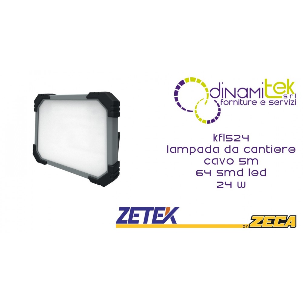 KFL524 LAMPADA DA CANTIERE A CAVO(5m) CON 64 SMD LED(24W) ZETEK Dinamitek 1