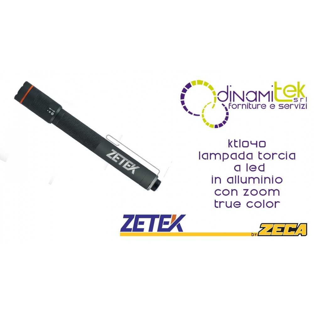 KTL040 TORCIA A LED TRUE COLOR 1W, IN ALLUMINIO, CON ZOOM ZETEK Dinamitek 1