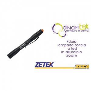 KTL010 TORCIA A LED 1W, IN ALLUMINIO,CON ZOOM ZETEK Dinamitek 1