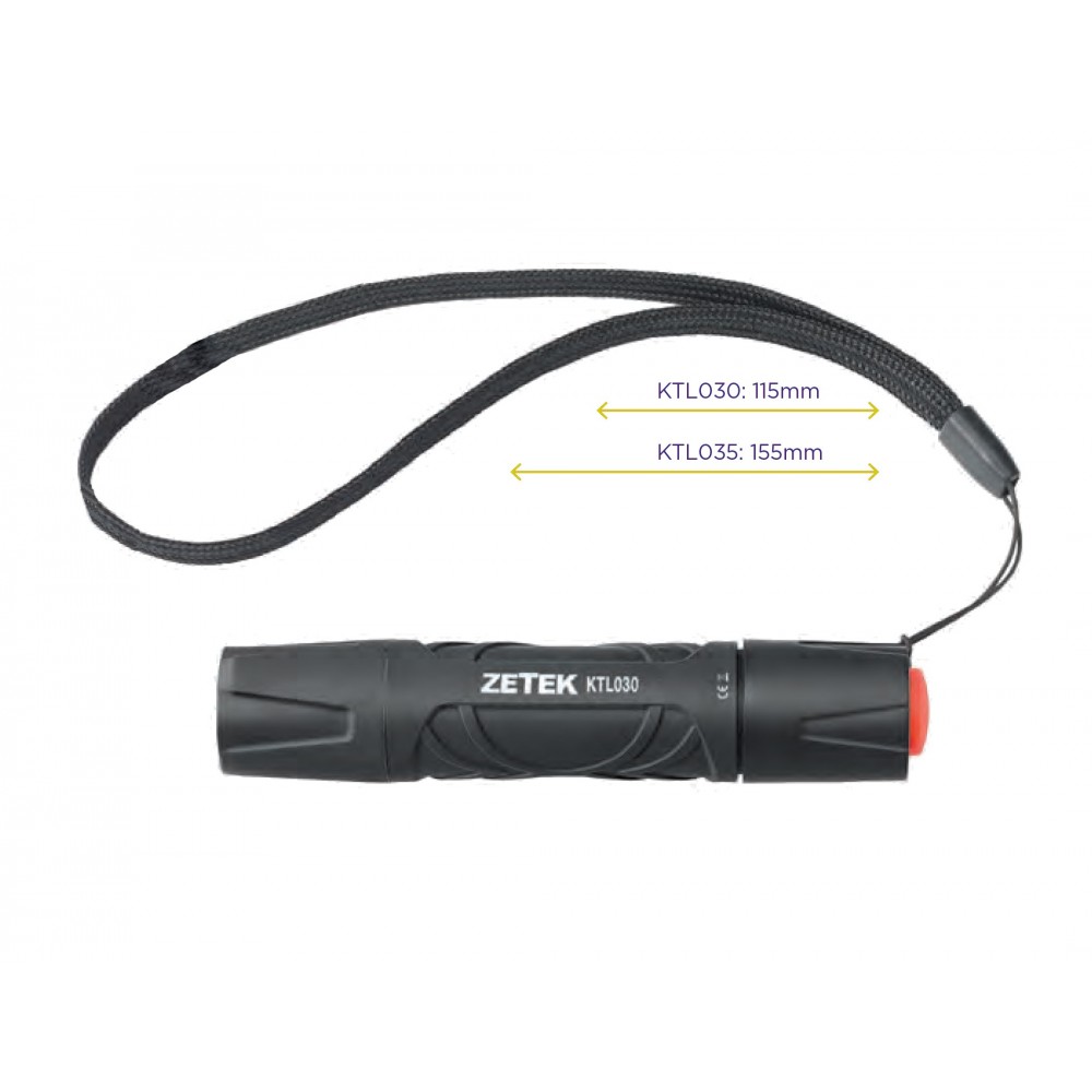 KTL030 TORCIA A LED 3W, IN ALLUMINIO. LUNGHEZZA 115mm ZETEK Dinamitek 2