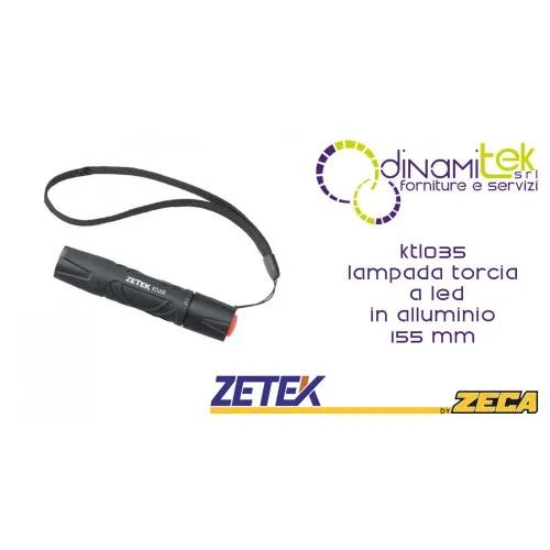 KTL035 TORCIA A LED 3W, IN ALLUMINIO. LUNGHEZZA 155mm ZETEK Dinamitek 1