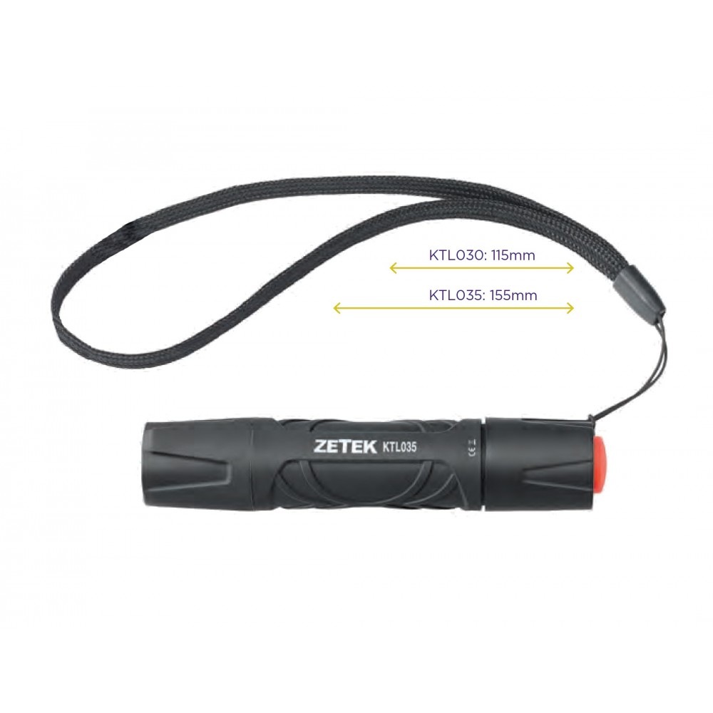 KTL035 TORCIA A LED 3W, IN ALLUMINIO. LUNGHEZZA 155mm ZETEK Dinamitek 2