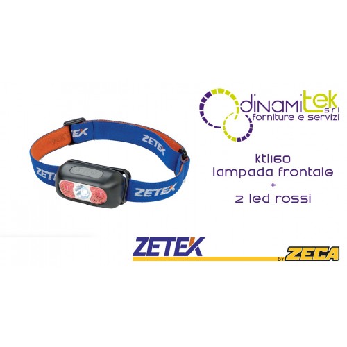 KTL160 LAMPADA FRONTALE 2W+2 LED ROSSI LATERALI ZETEK Dinamitek 1