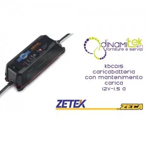 KBC015 CARICABATTERIE CON FUNZIONE DI MANTENIMENTO DI CARICA 12V-1,5A ZETEK Dinamitek 1