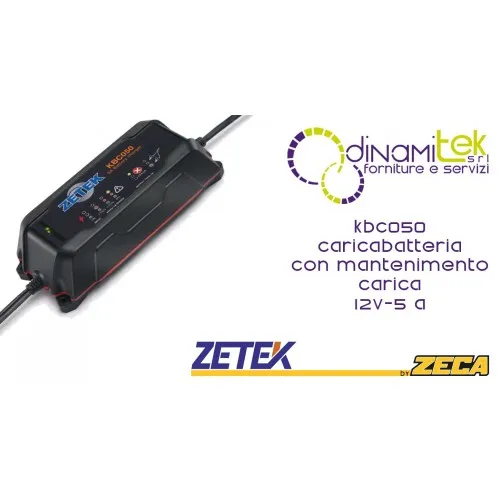 KBC050 CARICABATTERIE CON FUNZIONE DI MANTENIMENTO DI CARICA 12V-5A ZETEK Dinamitek 1
