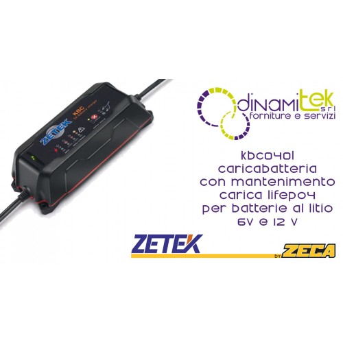 KBC040L CARICABATTERIE CON FUNZIONE DI MANTENIMENTO DI CARICA 6V E 12V LIFEPO4 PER BATTERIE AL LITIO ZETEK Dinamitek 1