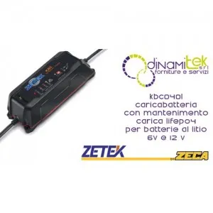 KBC040L CARICABATTERIE CON FUNZIONE DI MANTENIMENTO DI CARICA 6V E 12V LIFEPO4 PER BATTERIE AL LITIO ZETEK Dinamitek 1