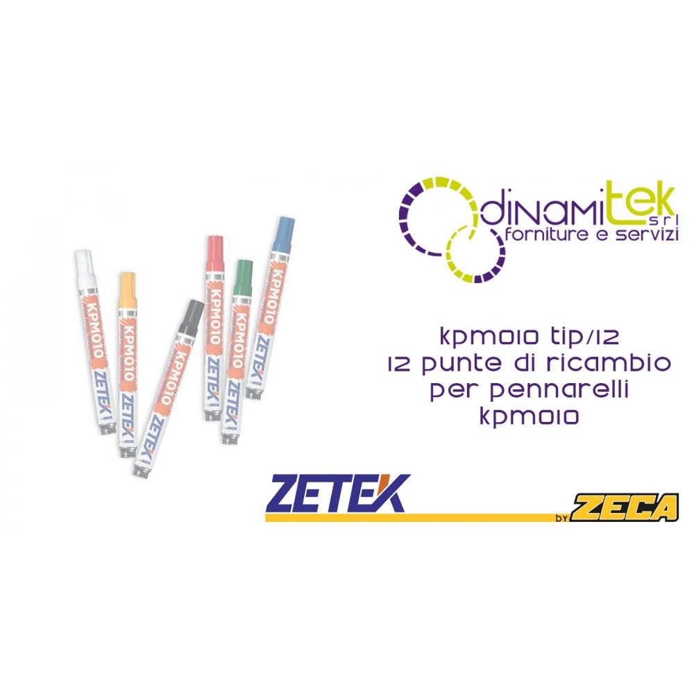 KPM010 TIP/12 CONFEZIONE 12 PUNTE DI RICAMBIO PER PENNARELLI KPM010 ZETEK Dinamitek 1