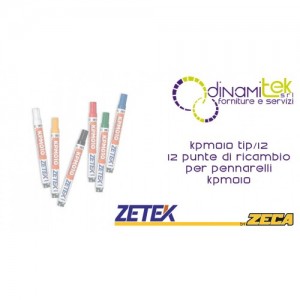 KPM010 TIP/12 CONFEZIONE 12 PUNTE DI RICAMBIO PER PENNARELLI KPM010 ZETEK Dinamitek 1