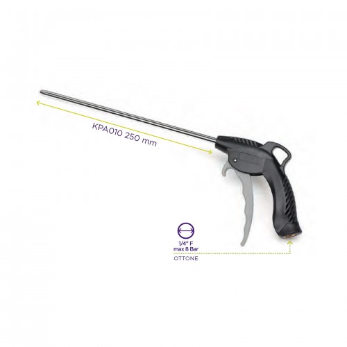 KPA010 PISTOLA DI SOFFIAGGIO, LUNGHEZZA 250mm,UGELLO IN ACCIAIO ZETEK Dinamitek 2