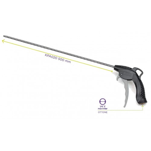 KPA015 PISTOLA DI SOFFIAGGIO, LUNGHEZZA 215-310 mm (ESTENSIBILE), UGELLO IN GOMMA ZETEK Dinamitek 2