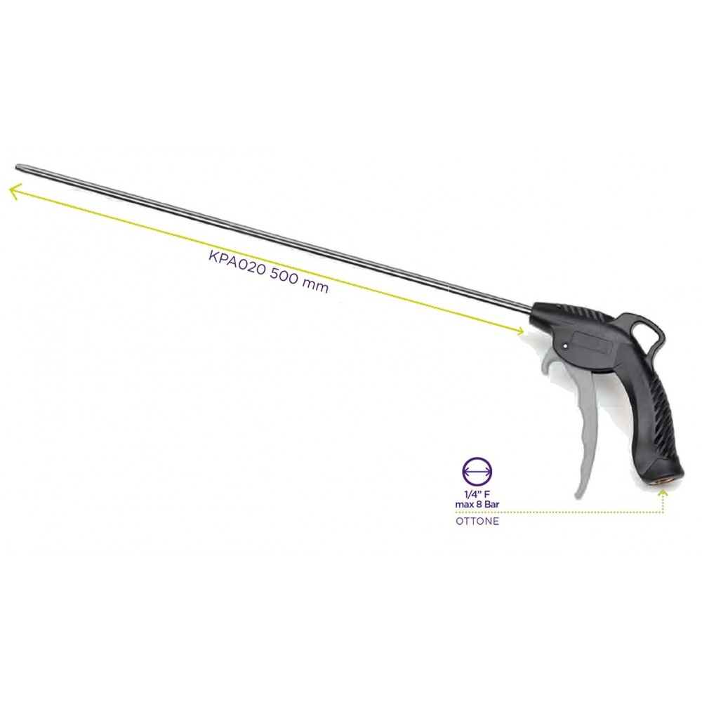 KPA015 PISTOLA DI SOFFIAGGIO, LUNGHEZZA 215-310 mm (ESTENSIBILE), UGELLO IN GOMMA ZETEK Dinamitek 2
