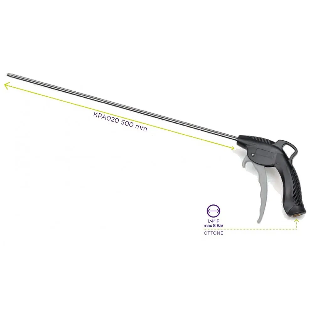 KPA015 PISTOLA DI SOFFIAGGIO, LUNGHEZZA 215-310 mm (ESTENSIBILE), UGELLO IN GOMMA ZETEK Dinamitek 2