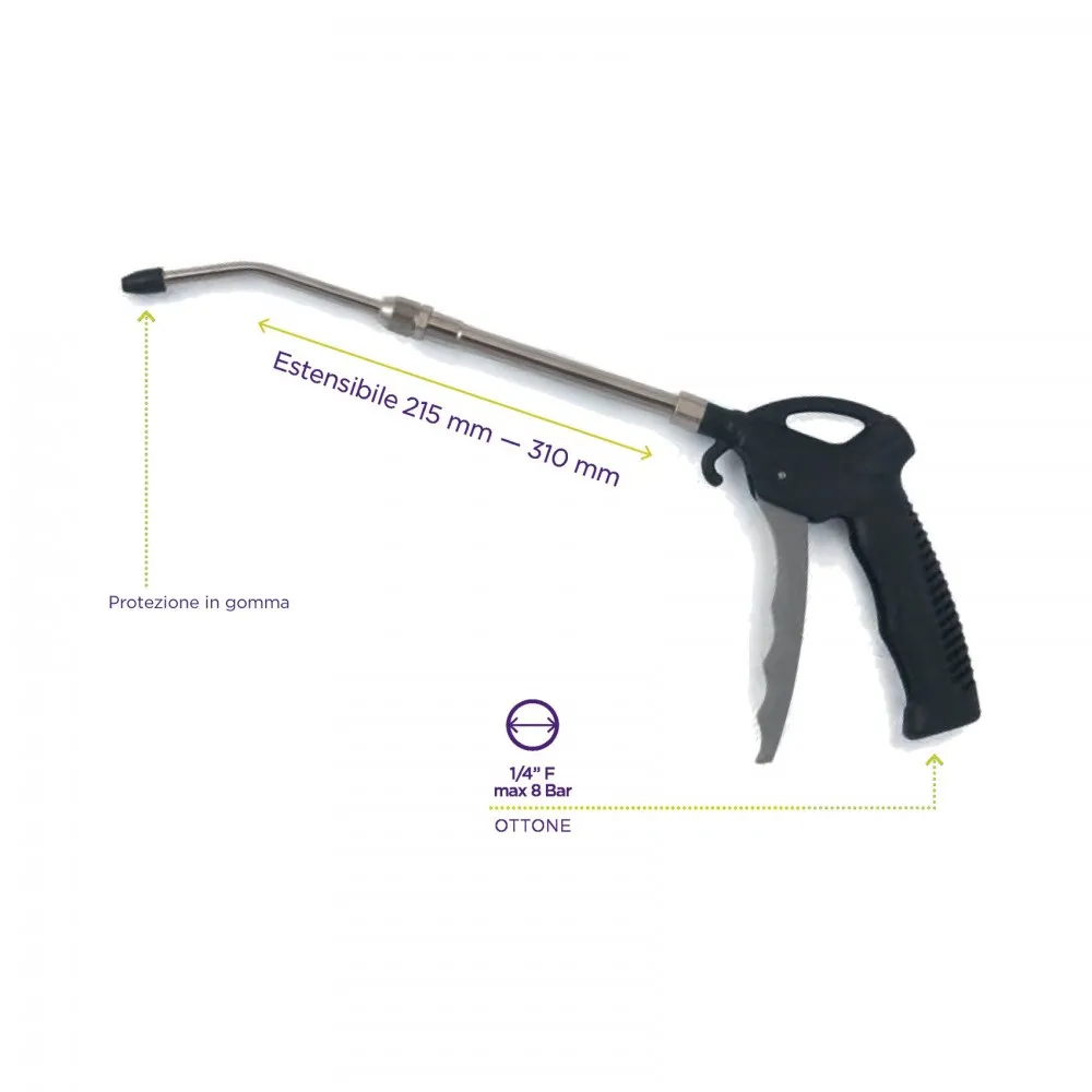 KPA020 PISTOLA DI SOFFIAGGIO, LUNGHEZZA 500mm, UGELLO IN ACCIAIO ZETEK Dinamitek 2