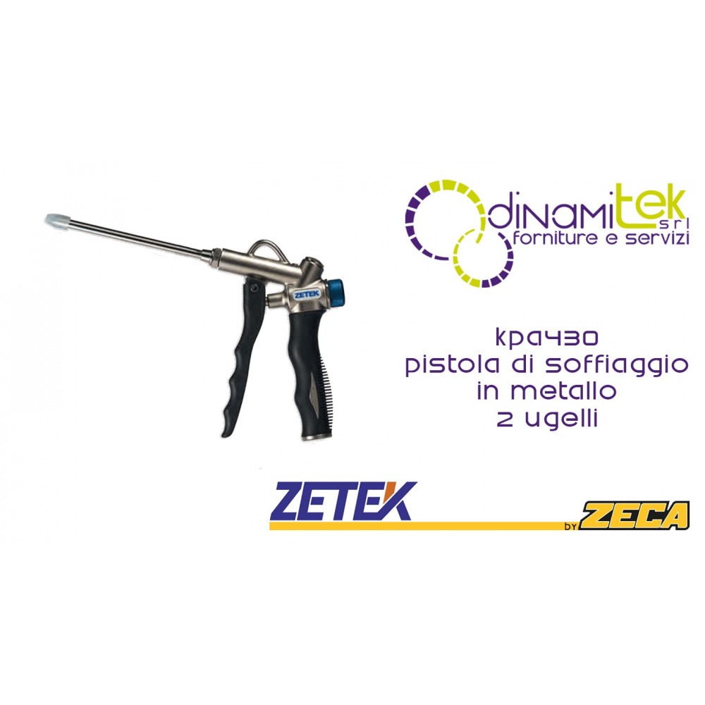 KPA430 PISTOLA DI SOFFIAGGIO IN METALLO 120mm CON 2 UGELLI ZETEK Dinamitek 1