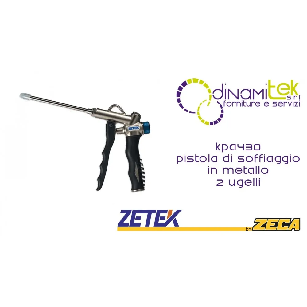 KPA430 PISTOLA DI SOFFIAGGIO IN METALLO 120mm CON 2 UGELLI ZETEK Dinamitek 1