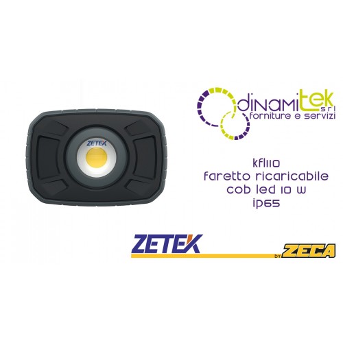 KFL110 FARETTO RICARICABILE CON COB LED(10W),IP65. CON CARICABATTERIE USB 100-240V Dinamitek 1