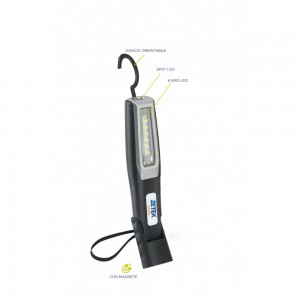 KB280 LAMPADA RICARICABILE CON 6 SMD LED(2,5W). CON CARICABATTERIE USB 100-240V E 12-24V ZETEK Dinamitek 2