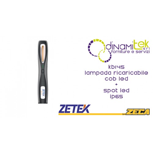 KB145 LAMPADA RICARICABILE IP65 CON COB LED(3W) + 1 W SPOT LED. CON CARICABATTERIE USB 100-240V ZETEK Dinamitek 1