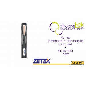 KB145 LAMPADA RICARICABILE IP65 CON COB LED(3W) + 1 W SPOT LED. CON CARICABATTERIE USB 100-240V ZETEK Dinamitek 1