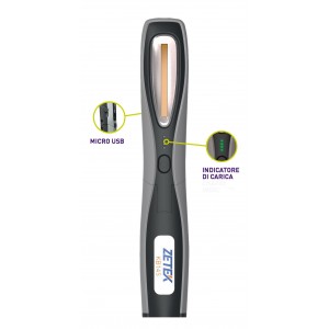 KB145 LAMPADA RICARICABILE IP65 CON COB LED(3W) + 1 W SPOT LED. CON CARICABATTERIE USB 100-240V ZETEK Dinamitek 2