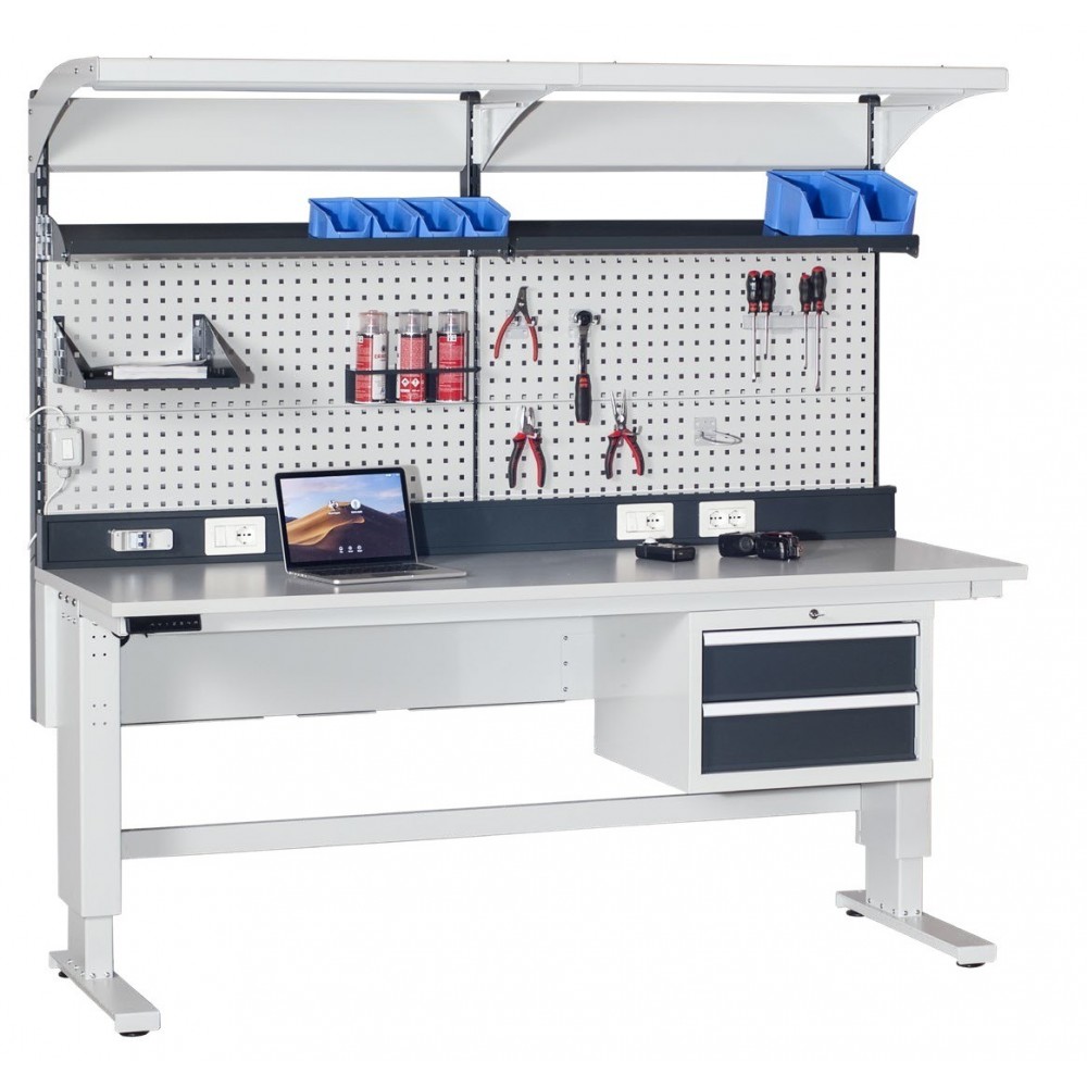 MG2020E BANCO SERIE 2000 CON REGOLAZIONE ELETTRICA DELL'ALTEZZA mm 2000x750x750-1150h MG SERIE 2000 Dinamitek 3