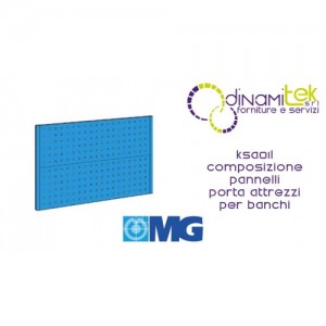 KSA01L COMPOSIZIONE PER BANCO IN LEGNO mm 1000 CON 2 MONTANTI h672 E 2 PANNELLI mm 1000 MG Dinamitek 1