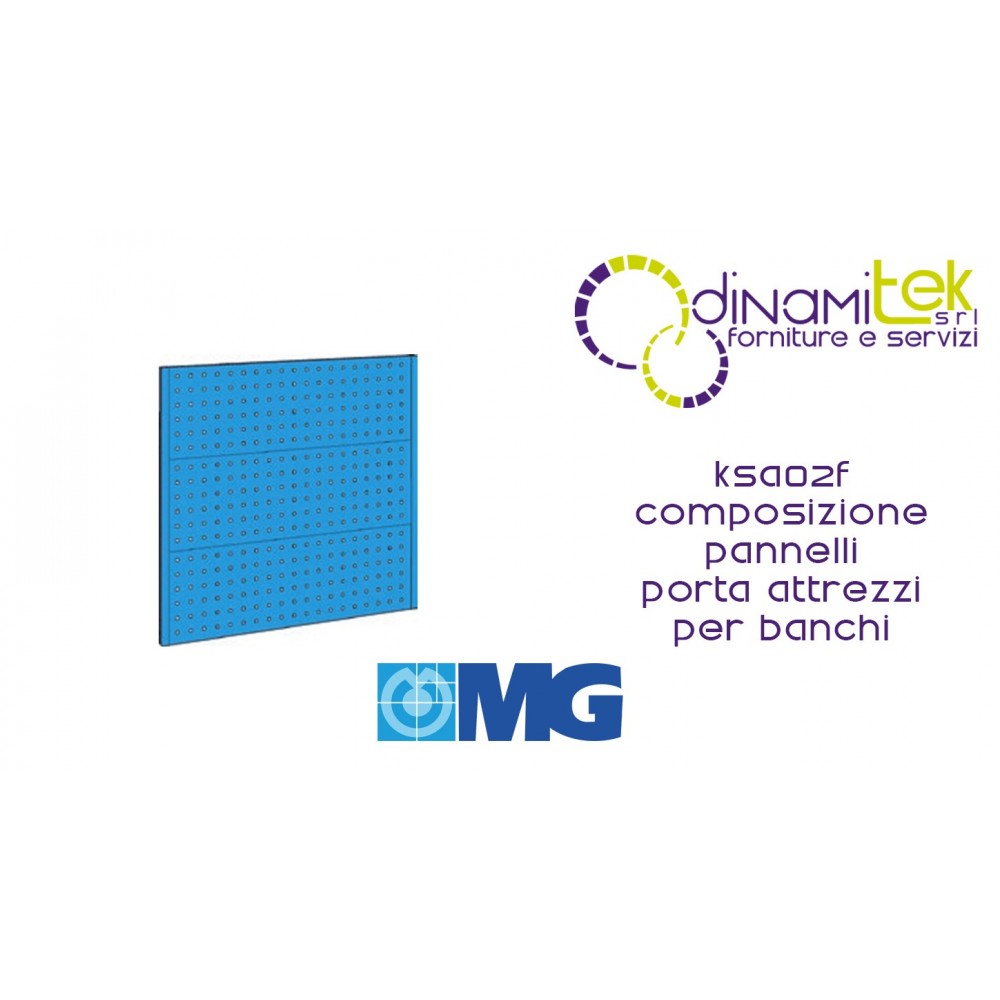 KSA02F COMPOSIZIONE PER BANCO IN LAMIERA mm 1000 CON 2 MONTANTI h1000 E 3 PANNELLI mm 1000 MG Dinamitek 1