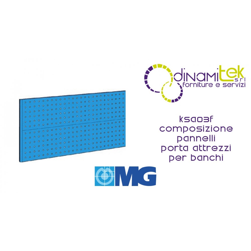KSA03F COMPOSIZIONE PER BANCO IN LAMIERA mm 1500 CON 2 MONTANTI h672 E 2 PANNELLI mm 1500 MG Dinamitek 1