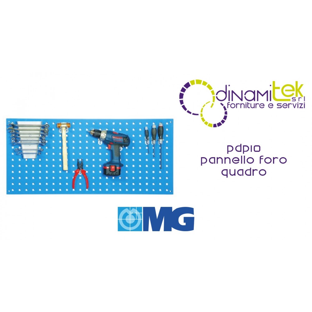 PDP10 PANNELLO PORTA ATTREZZI FORO QUADRO mm 10000x450h MG Dinamitek 1
