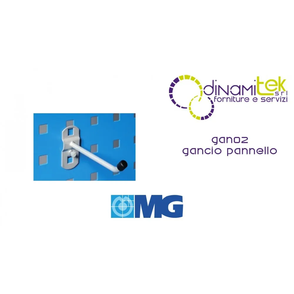 GAN02 GANCIO PER PANNELLO FORO QUADRO mm 100 MG Dinamitek 1