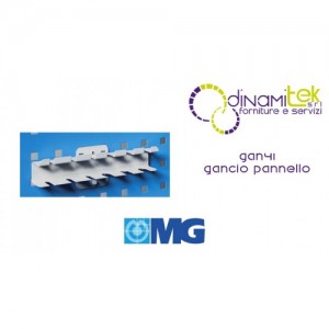 GAN41 GANCIO PORTACACCIAVITI PER PANNELLO FORO QUADRO mm 200x30x40h MG Dinamitek 1